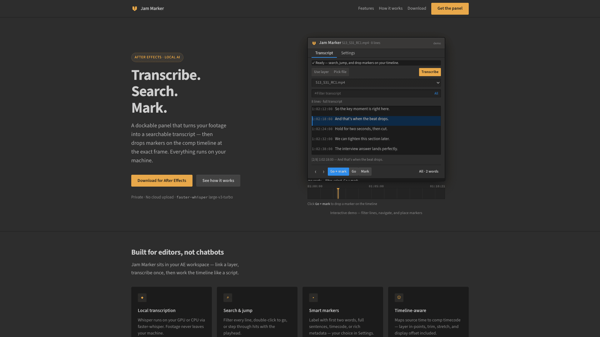 Jam Marker — Transcribe. Search. Mark.