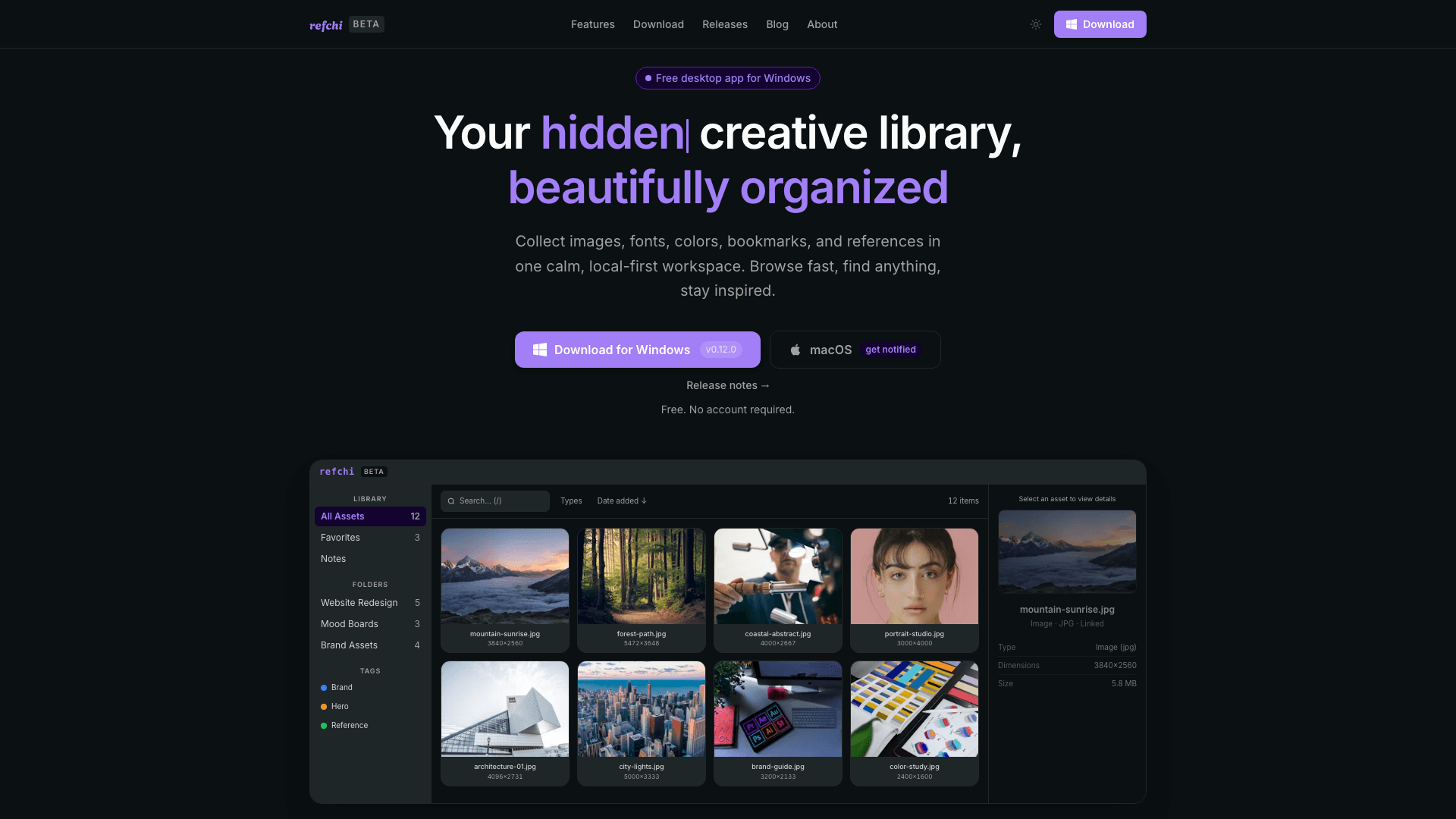 Refchi — Your creative library, beautifully organized.